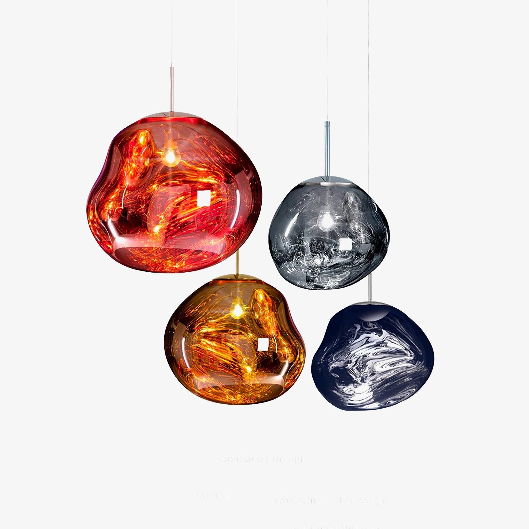 Modern Iridescent Melt Glass Lava Pendant Light for Contemporary Home Interiors
