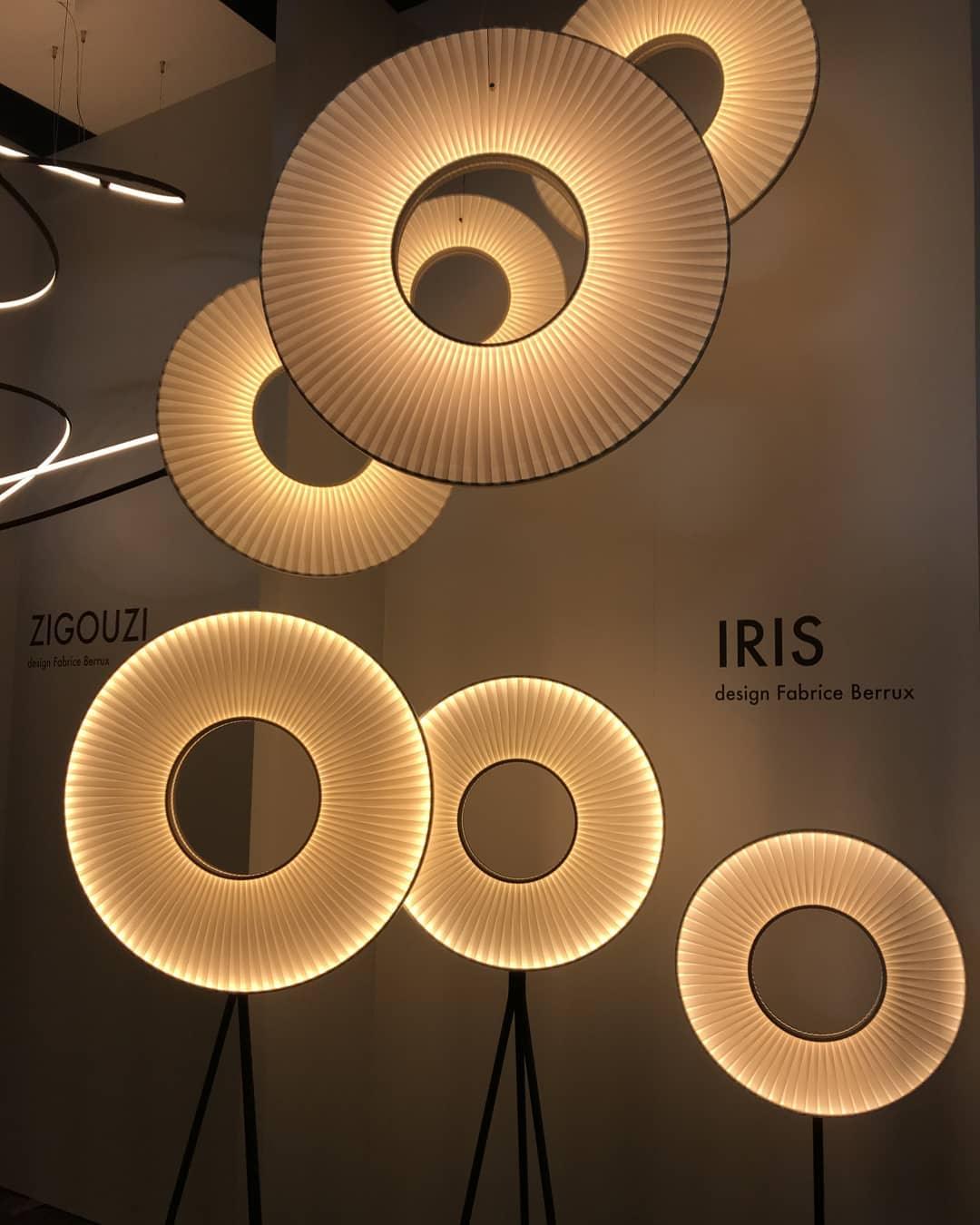 Modern Iris LED Pendant Light with White Fabric Shade and Adjustable Cable for Indoor Lighting