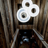 Modern Iris LED Pendant Light with White Fabric Shade and Adjustable Cable for Indoor Lighting