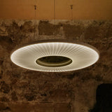 Modern Iris LED Pendant Light with White Fabric Shade and Adjustable Cable for Indoor Lighting