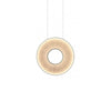 Modern Iris LED Pendant Light with White Fabric Shade and Adjustable Cable for Indoor Lighting