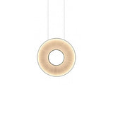 Modern Iris LED Pendant Light with White Fabric Shade and Adjustable Cable for Indoor Lighting
