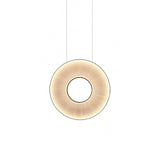 Modern Iris LED Pendant Light with White Fabric Shade and Adjustable Cable for Indoor Lighting