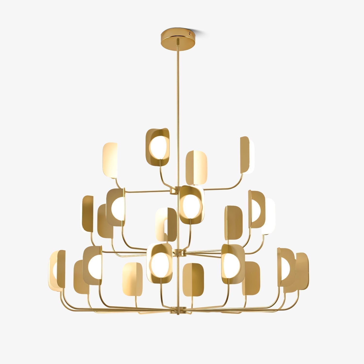 Modern Iron Leaf Chandelier Hand Forged Nature Inspired Gasolier Pendant Light