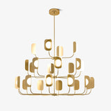 Modern Iron Leaf Chandelier Hand Forged Nature Inspired Gasolier Pendant Light