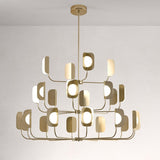 Modern Iron Leaf Chandelier Hand Forged Nature Inspired Gasolier Pendant Light