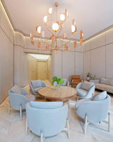 Modern Iron Leaf Chandelier Hand Forged Nature Inspired Gasolier Pendant Light