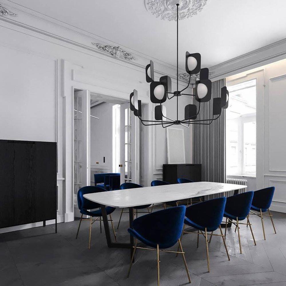 Modern Iron Leaf Chandelier Hand Forged Nature Inspired Gasolier Pendant Light