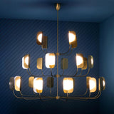 Modern Iron Leaf Chandelier Hand Forged Nature Inspired Gasolier Pendant Light