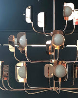 Modern Iron Leaf Chandelier Hand Forged Nature Inspired Gasolier Pendant Light