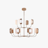 Modern Iron Leaf Chandelier Hand Forged Nature Inspired Gasolier Pendant Light