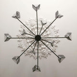 Modern Iron Leaf Chandelier Hand Forged Nature Inspired Gasolier Pendant Light
