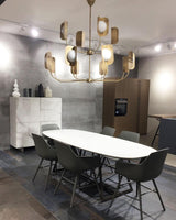 Modern Iron Leaf Chandelier Hand Forged Nature Inspired Gasolier Pendant Light