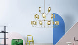 Modern Iron Leaf Chandelier Hand Forged Nature Inspired Gasolier Pendant Light