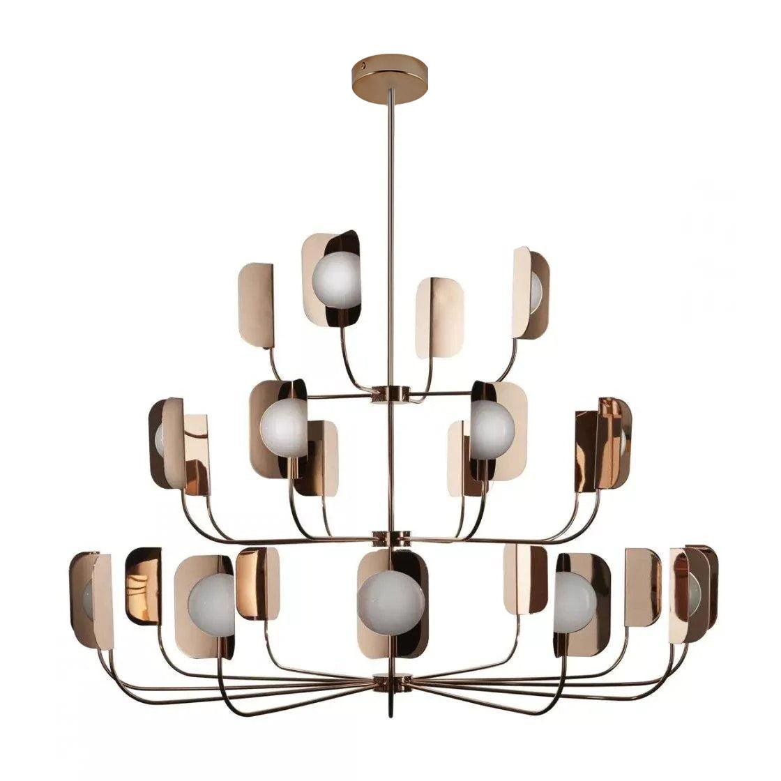 Modern Iron Leaf Chandelier Hand Forged Nature Inspired Gasolier Pendant Light