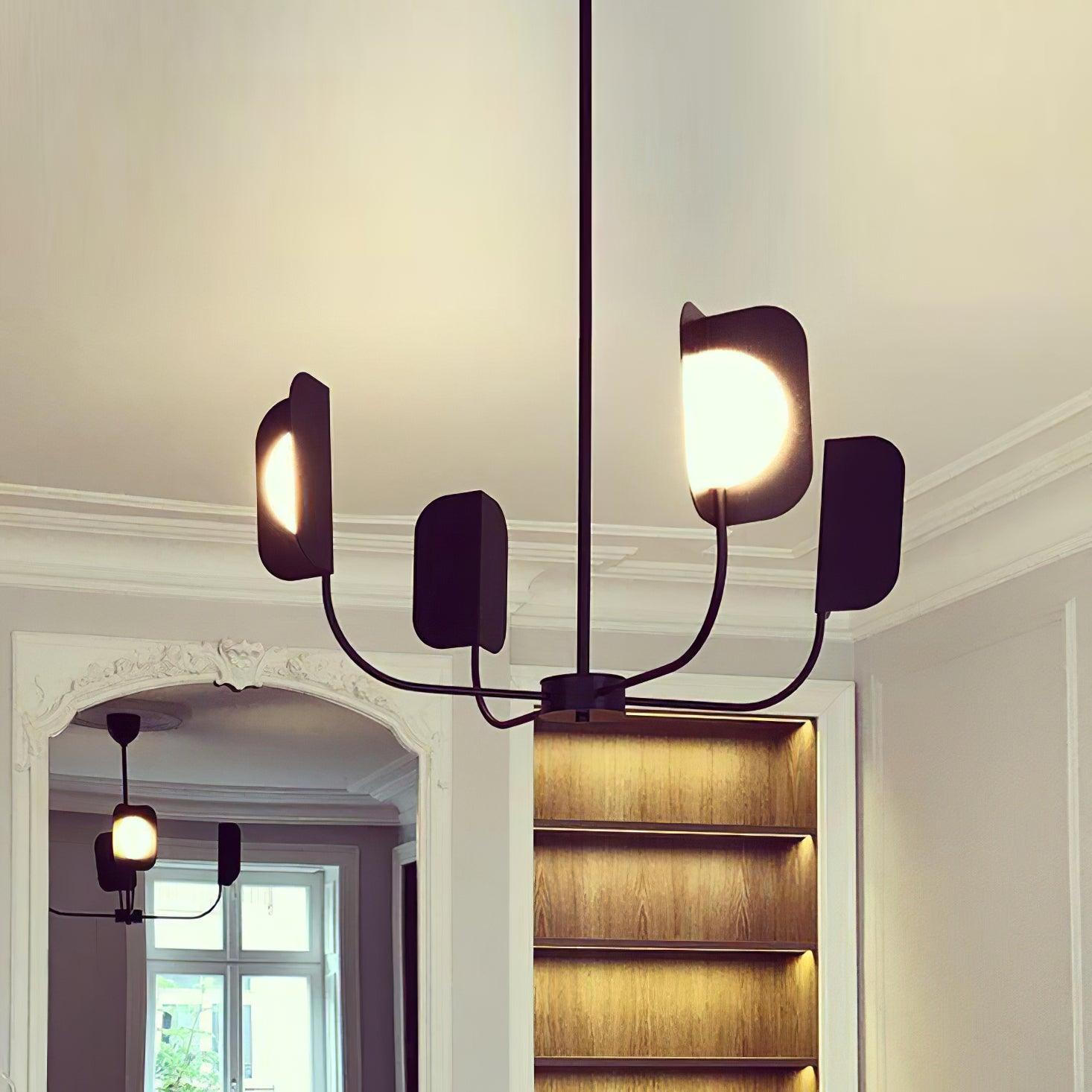 Modern Iron Leaf Chandelier Hand Forged Nature Inspired Gasolier Pendant Light