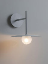 Modern Iron Plug In Wall Sconce with Frosted Glass Shade for Bedroom and Living Room