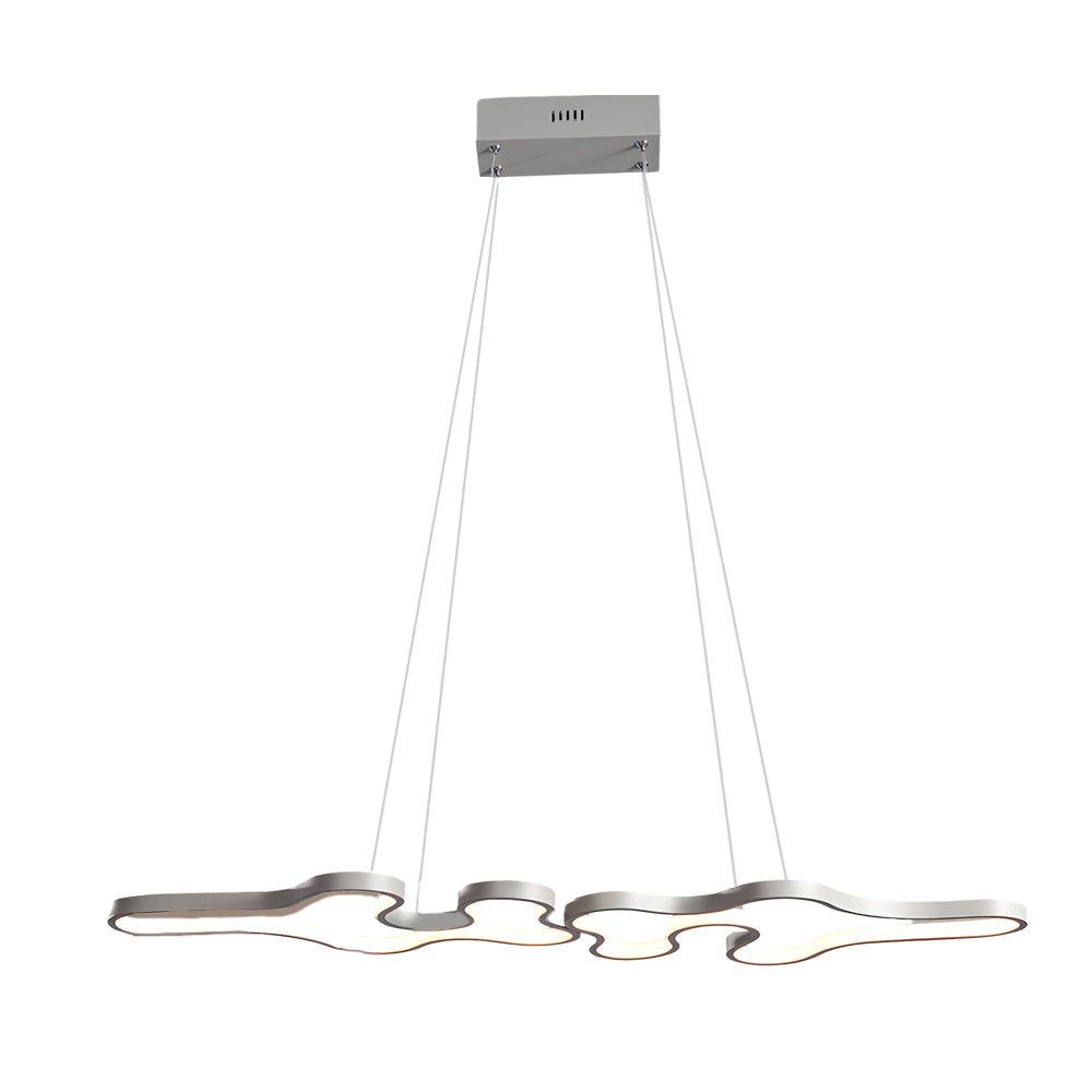 Modern Irregular Curved LED Pendant Light Dimmable Linear Island Lighting for Dining Room