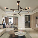 Modern Irregular Design Black Metal Chandelier Nordic LED Pendant Lighting for Living Dining Room