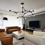 Modern Irregular Design Black Metal Chandelier Nordic LED Pendant Lighting for Living Dining Room