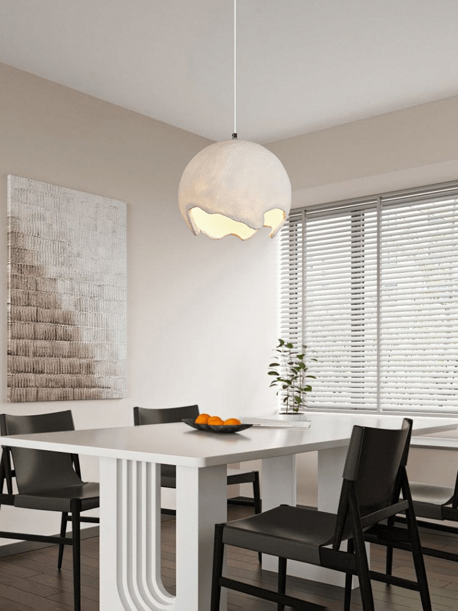 Modern Irregular Geometric Resin Pendant Light Minimalist Hanging Lamp Fixture