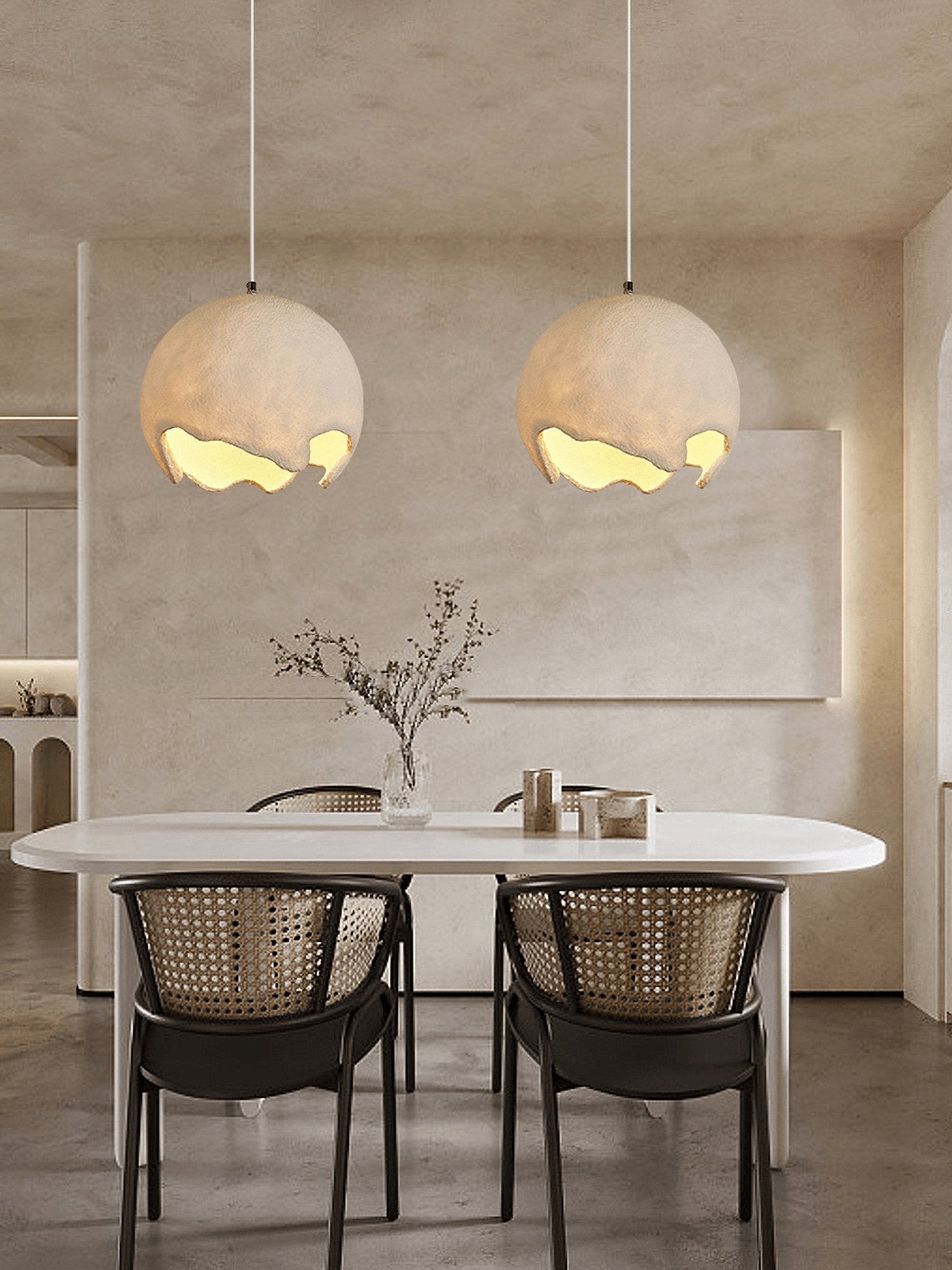 Modern Irregular Geometric Resin Pendant Light Minimalist Hanging Lamp Fixture