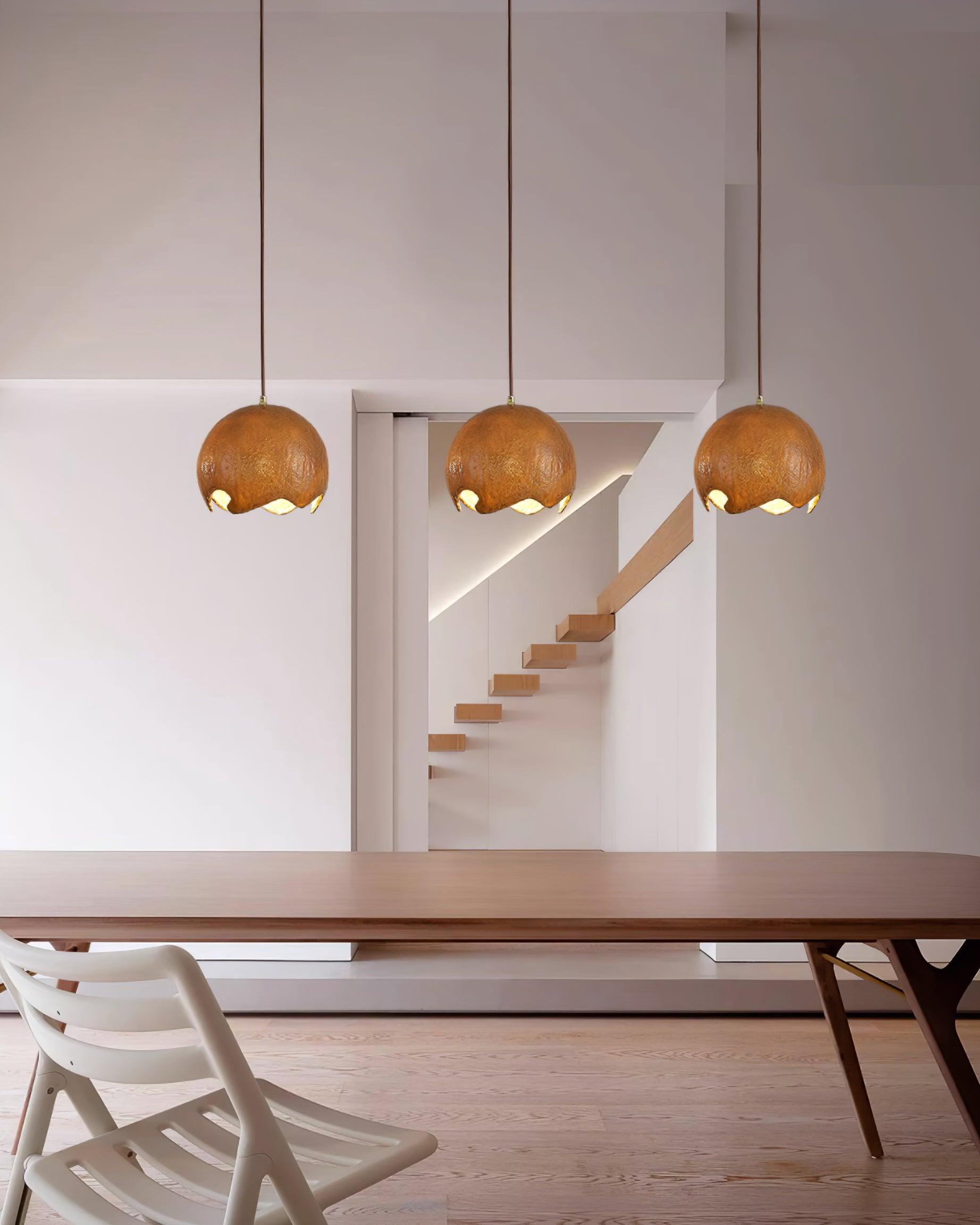 Modern Irregular Geometric Resin Pendant Light Minimalist Hanging Lamp Fixture