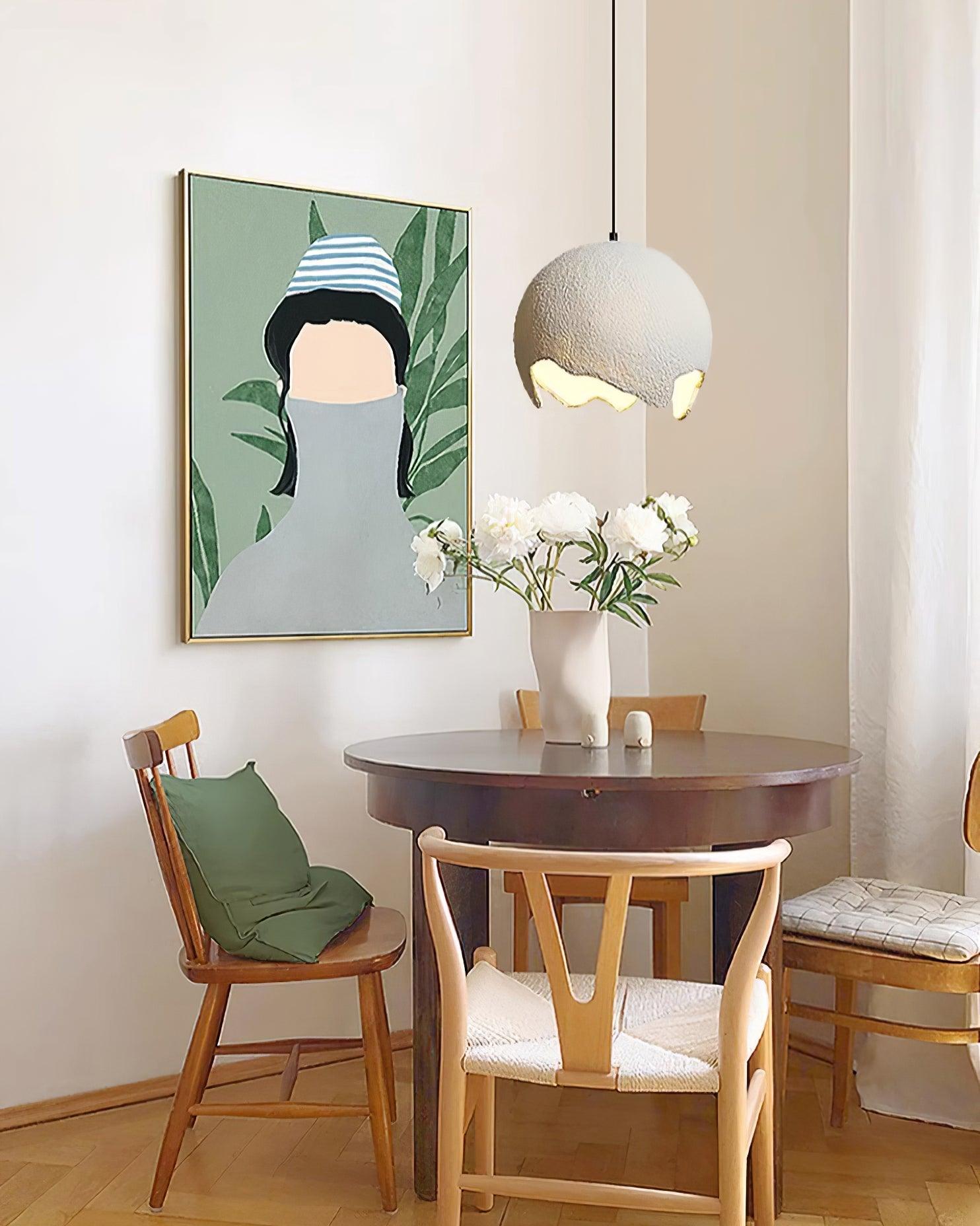Modern Irregular Geometric Resin Pendant Light Minimalist Hanging Lamp Fixture