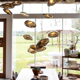 Modern Irregular Glass Bubble Pendant Light Nordic Style Oval Hanging Lamp for Dining Room