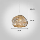 Modern Irregular Glass Bubble Pendant Light Nordic Style Oval Hanging Lamp for Dining Room