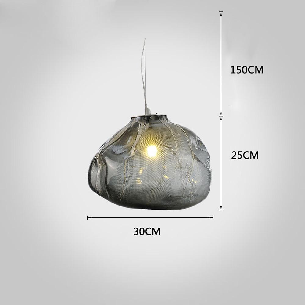 Modern Irregular Glass Bubble Pendant Light Nordic Style Oval Hanging Lamp for Dining Room