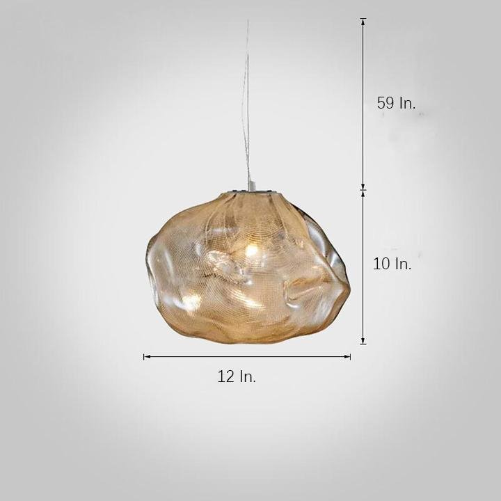 Modern Irregular Glass Bubble Pendant Light Nordic Style Oval Hanging Lamp for Dining Room