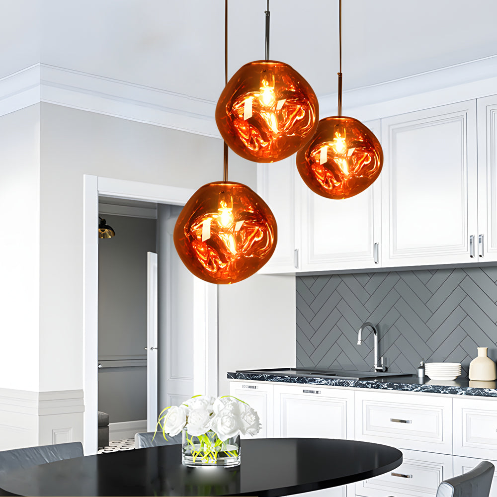 Modern Irregular Lava Glass Ball Pendant Light Creative Nordic Hanging Lamp for Home