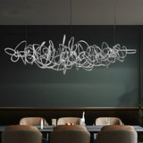 Modern Irregular LED Chandelier Luxury Electroplated Hardware Pendant Light for Dining Room