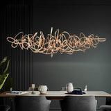 Modern Irregular LED Chandelier Luxury Electroplated Hardware Pendant Light for Dining Room