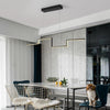 Modern Irregular LED Linear Pendant Light for Kitchen Island and Hallway with Adjustable Height