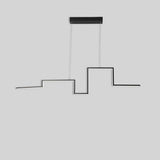 Modern Irregular LED Linear Pendant Light for Kitchen Island and Hallway with Adjustable Height
