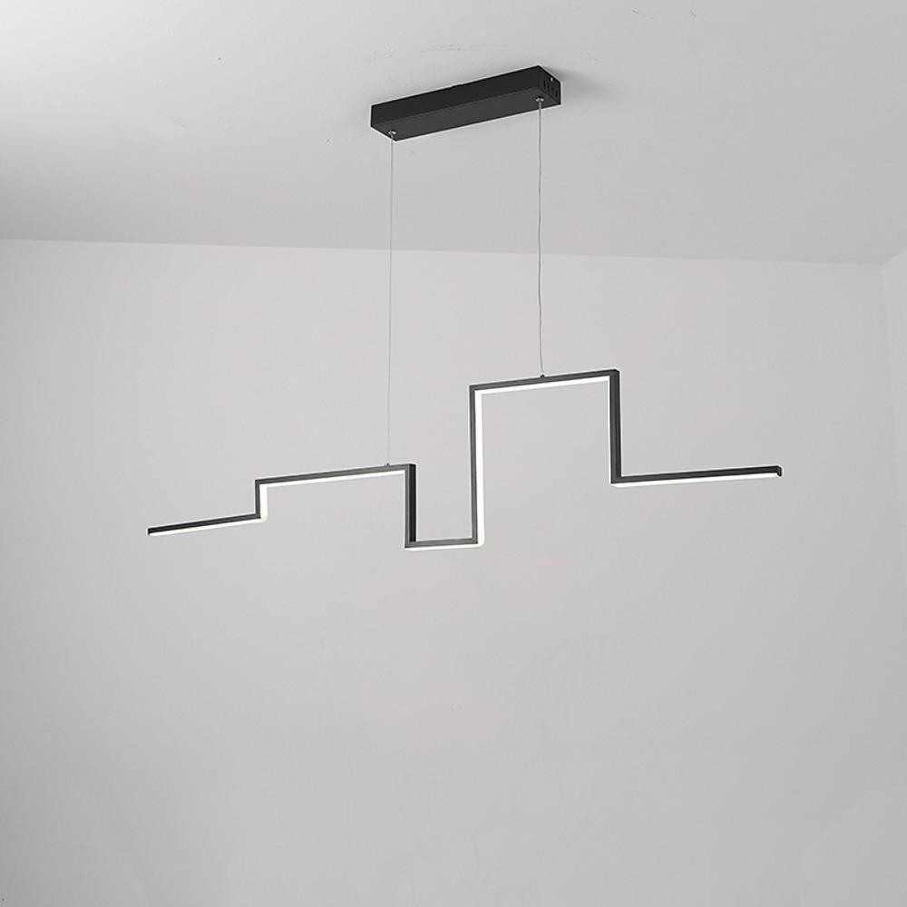 Modern Irregular LED Linear Pendant Light for Kitchen Island and Hallway with Adjustable Height