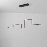 Modern Irregular LED Linear Pendant Light for Kitchen Island and Hallway with Adjustable Height