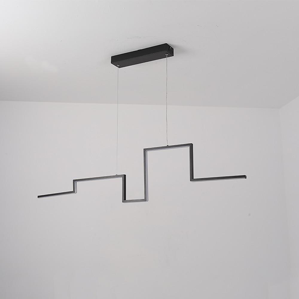 Modern Irregular LED Linear Pendant Light for Kitchen Island and Hallway with Adjustable Height