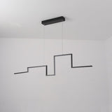 Modern Irregular LED Linear Pendant Light for Kitchen Island and Hallway with Adjustable Height