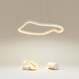 Modern Irregular Ring LED Chandelier Dimmable Minimalist Pendant Lighting for Bedroom and Dining Room