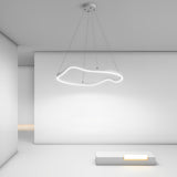 Modern Irregular Ring LED Chandelier Dimmable Minimalist Pendant Lighting for Bedroom and Dining Room