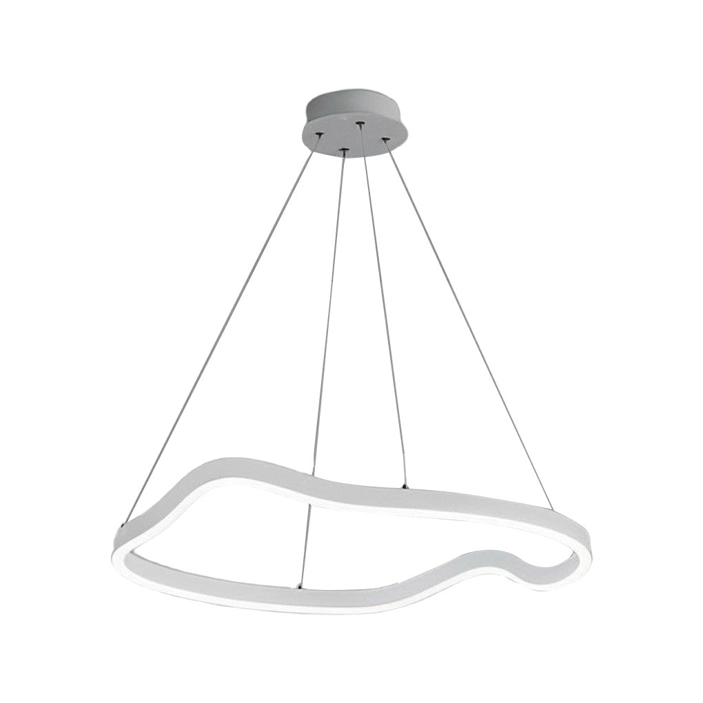 Modern Irregular Ring LED Chandelier Dimmable Minimalist Pendant Lighting for Bedroom and Dining Room