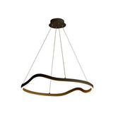 Modern Irregular Ring LED Chandelier Dimmable Minimalist Pendant Lighting for Bedroom and Dining Room
