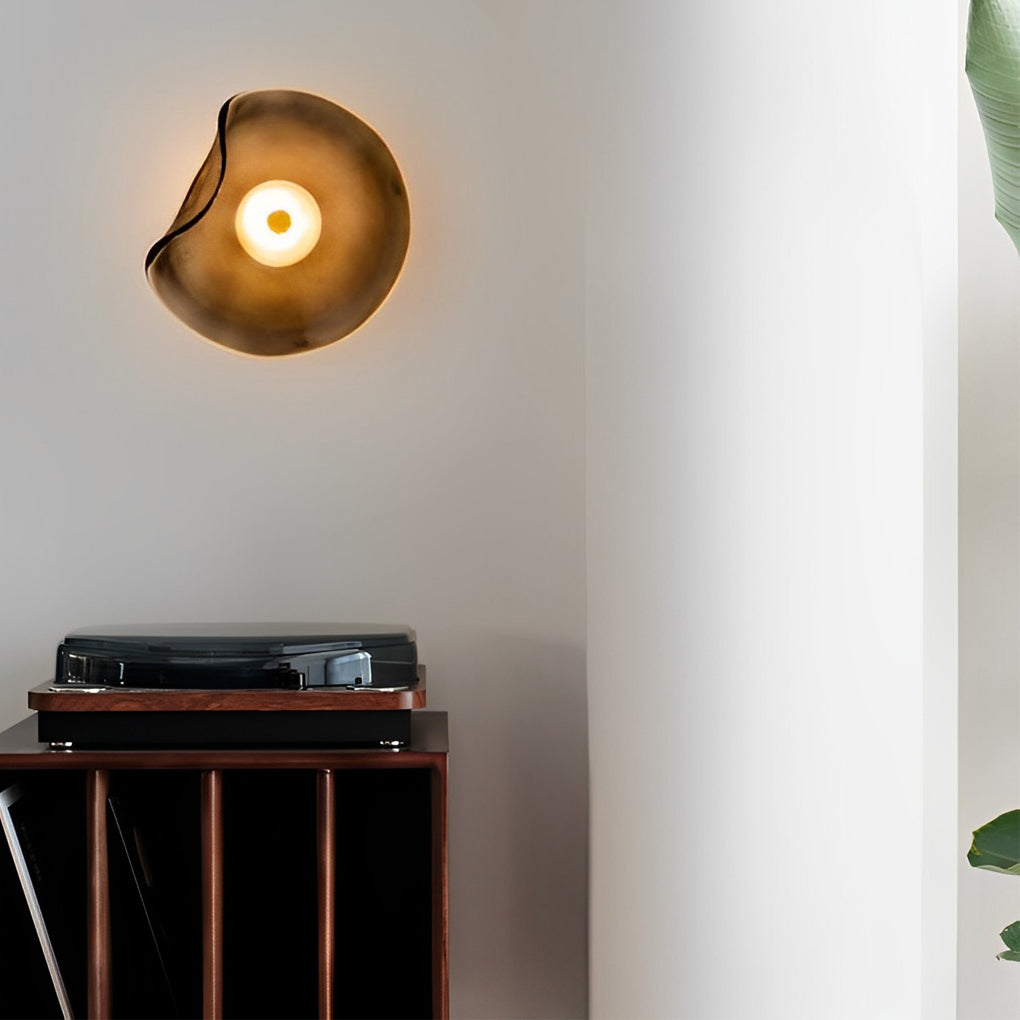 Modern Irregular Round Glass Wall Sconce Creative Postmodern Interior Lighting Fixture