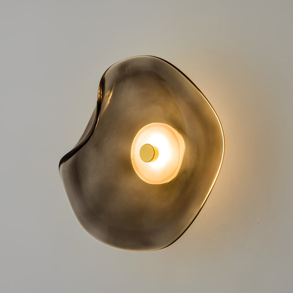 Modern Irregular Round Glass Wall Sconce Creative Postmodern Interior Lighting Fixture