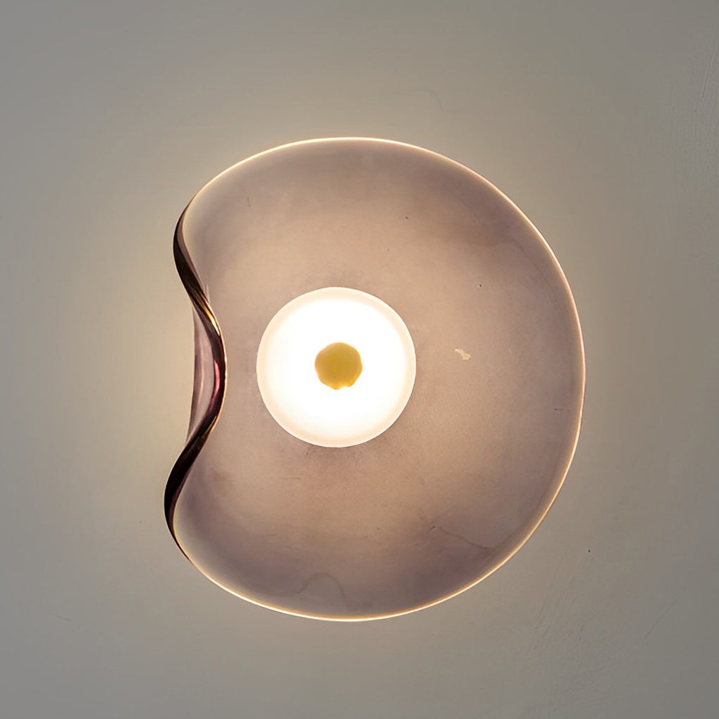 Modern Irregular Round Glass Wall Sconce Creative Postmodern Interior Lighting Fixture