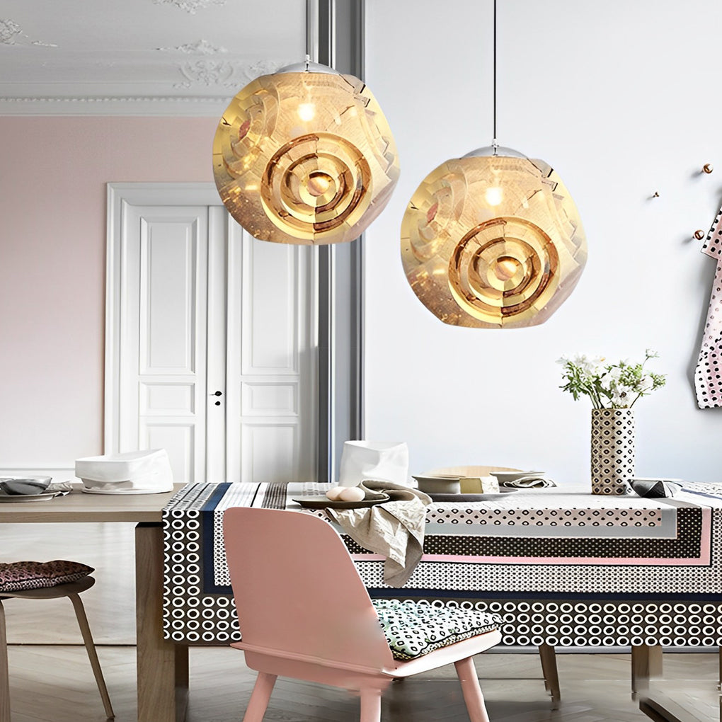 Modern Irregular Round Stainless Steel Pendant Light Chandelier for Dining Room and Bar