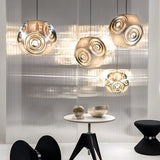 Modern Irregular Round Stainless Steel Pendant Light Chandelier for Dining Room and Bar